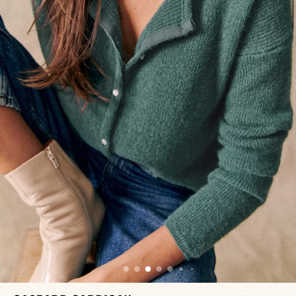 Sezane Gaspard Cardigan - S / XS - teal green - Picture 2 of 5